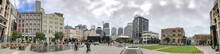 AUCKLAND, NEW ZEALAND - AUGUST 26, 2018: City Skyline From Britomart, Panoramic View On A Cloudy Afternoon