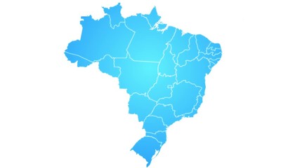Wall Mural - brazil map showing up intro by states/ 4k animated brazilian map intro background with states appear