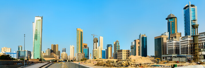 Canvas Print - Modern skyscrapers in Kuwait City Downtown