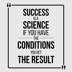 Wall Mural - Success is a science. Vector motivationla poster