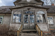 Deteriorated abandoned haunted old house.
