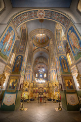 Wall Mural - Inside interior of Memorial Temple of the Birth of Christ, Russian Style Church Cathedral ( Monastery Nativity ) near the soviet communist monument Buzludzha in Shipka, Bulgaria