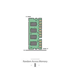 Random access memory - Line color icon