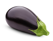Eggplant Isolated On White Background, Clipping Path, Full Depth Of Field
