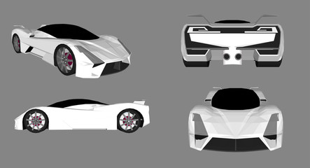 Wall Mural - 3D sports car vector