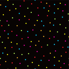 Wall Mural - Rainbow confetti on black