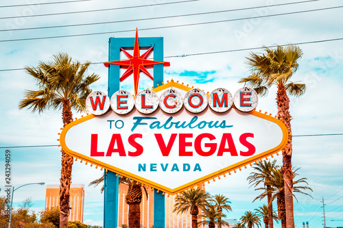 Fotomural Welcome to Fabulous Las Vegas sign, Las Vegas Strip, Nevada, USA