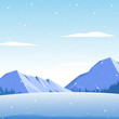© Dimassbp - Winter landscape with mountain. Vector illustration