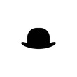 bowler hat icon isolated on white background. Gentleman retro symbol.