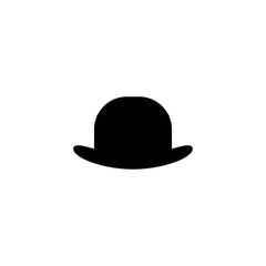 bowler hat icon isolated on white background. Gentleman retro symbol.