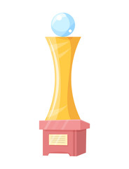 Wall Mural - award on pedestal vector icon isolated on white