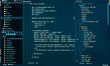 © yurich84 - Css and php code on dark blue background, close up. Splitting of css and php code in the code editor, front view