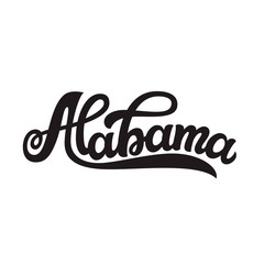 Alabama. Hand drawn lettering text