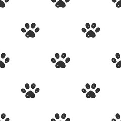 Wall Mural - cat paws seamless pattern.