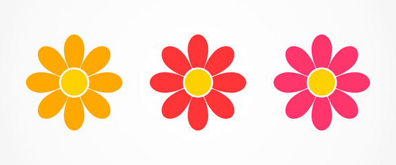 Wall Mural - flower daisy icons.