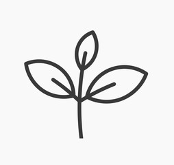 Wall Mural - little plant leaves line icon.