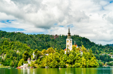 Sticker - Church of the Assumption of Mary on Bled Island in Slovenia