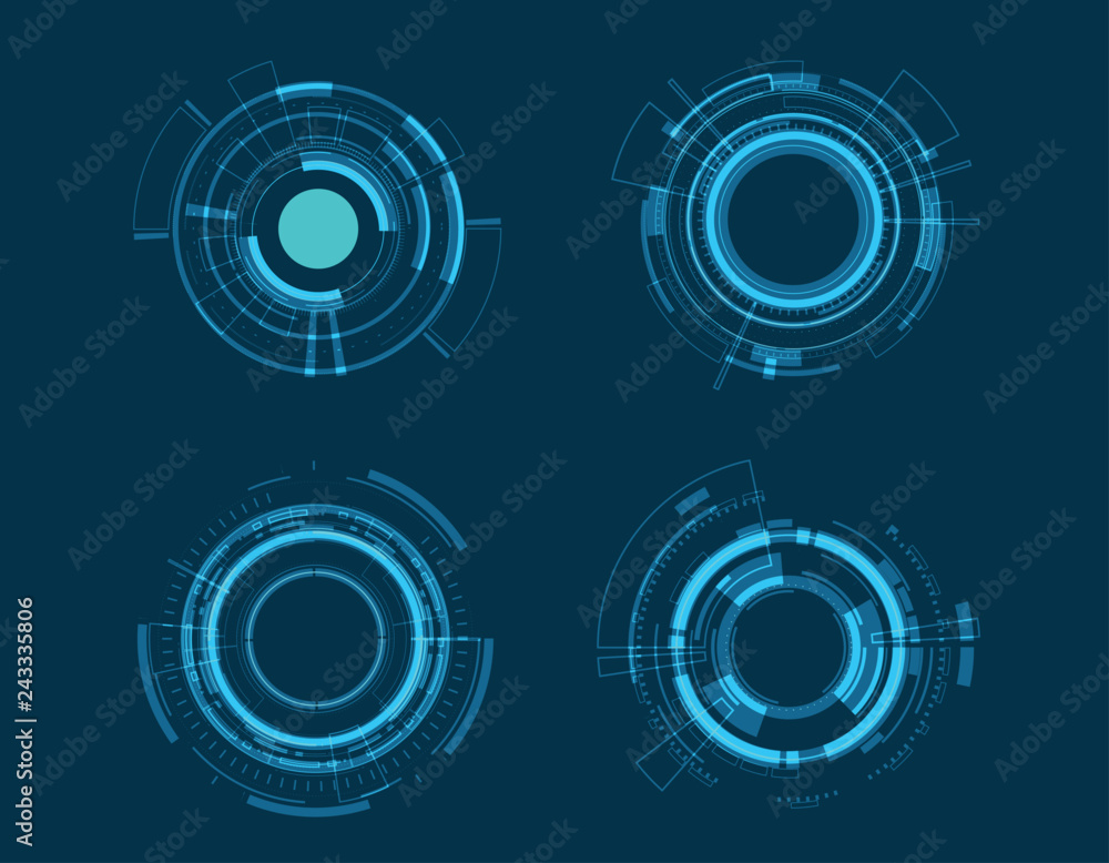 Vector icon set technology circle design. Stock Vector | Adobe Stock
