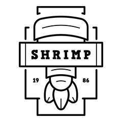 Wall Mural - Fresh shrimp logo. Outline fresh shrimp vector logo for web design isolated on white background