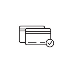 Wall Mural - Simple line icon of credit card check