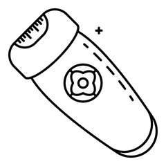 Sticker - Woman electric razor icon. Outline woman electric razor vector icon for web design isolated on white background