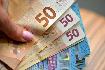 Euro money background. symbol finance success and rich