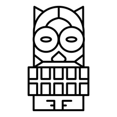 Sticker - Maya wood idol icon. Outline maya wood idol vector icon for web design isolated on white background
