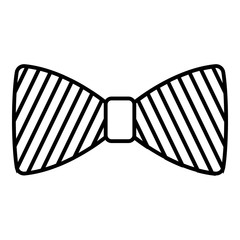 Canvas Print - Striped bow tie icon. Outline striped bow tie vector icon for web design isolated on white background