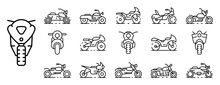 Motorbike Icons Set. Outline Set Of Motorbike Vector Icons For Web Design Isolated On White Background