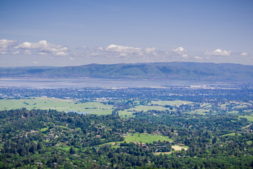 Wall Mural - View from Windy Hill towards Sunnyvale and Silicon Valley, south San Francisco Bay Area, California