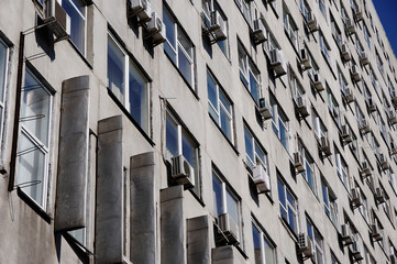 multi-storey building close up