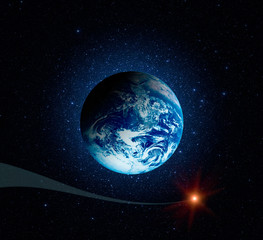 Wall Mural - planet earth. earth in the endless stellar space. elements of this image furnished by nasa
