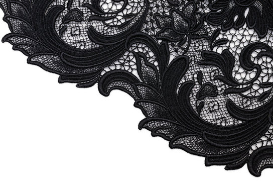 Wall Mural -  - Cotton fabric, black lace