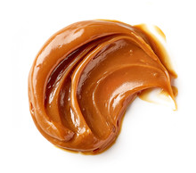 Melted Caramel On A White Background