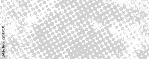Monochrome grunge background of spots halftone Fotobehang