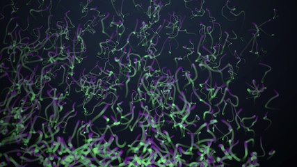 Wall Mural - abstract big data visualization. long exposure neon lights background. abstract data flow background