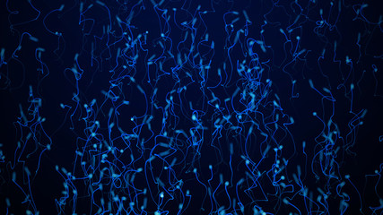 Wall Mural - abstract big data visualization. long exposure neon lights background. abstract data flow background