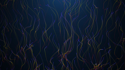 Wall Mural - abstract big data visualization. long exposure neon lights background. abstract data flow background