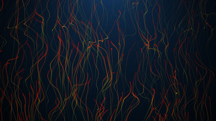 Wall Mural - abstract big data visualization. long exposure neon lights background. abstract data flow background