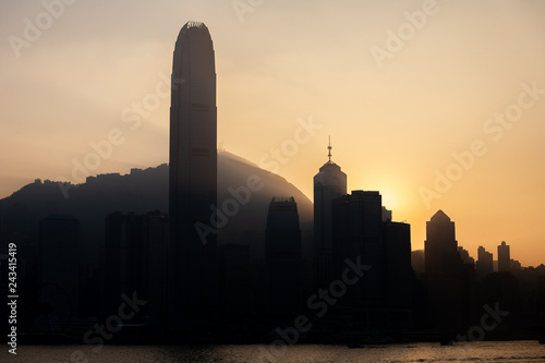 Photo Silhouette of Hong Kong Victoria Harbour