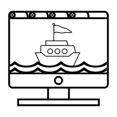 Sticker - computer and boat