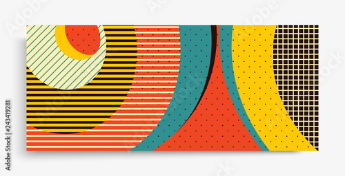 Foto-Lamellenvorhang - Cover design template. Abstract colorful geometric design. Vector illustration. Can be used for advertising, marketing, presentation. (von Login)