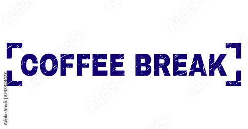 Fotografie, Obraz COFFEE BREAK tag seal imprint with corroded effect