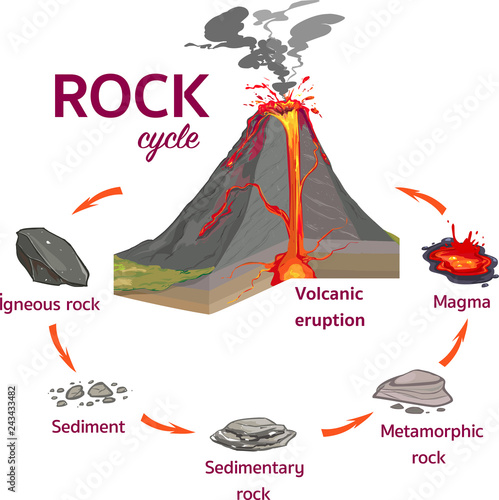 Fotomural The Rock Cycle Vector İllustration