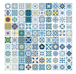 Wall Mural - tiles Portuguese patterns antique seamless design in Vector illustration vintage