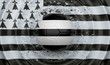 Brittany, soccer ball on a wavy background, complementing the composition in the form of a flag, 3d illustration