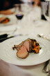 Roast beef as a main course for the wedding reception