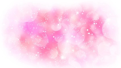Wall Mural - Pink circles appear on the shining soft background. Valentines Day holiday abstract loop animation.