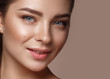 © Kobrinphoto - Beautiful young girl with natural nude make-up. Beauty face.