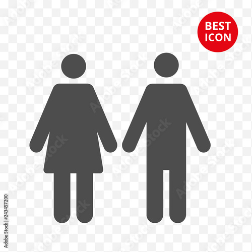Male Female Icon Isolated Man Women Symbol Couple Vector Flat